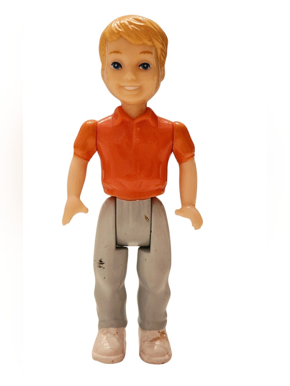 Vintage Playskool Dollhouse Blonde Boy Brother Doll Figure 3.25" Young Child